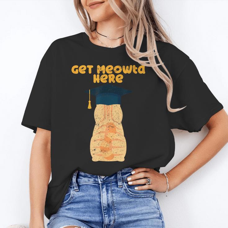 Orange Tabby Cat Graduation Distressed Shirt For Grads For Men Women Girls Kids Unisex T-Shirt