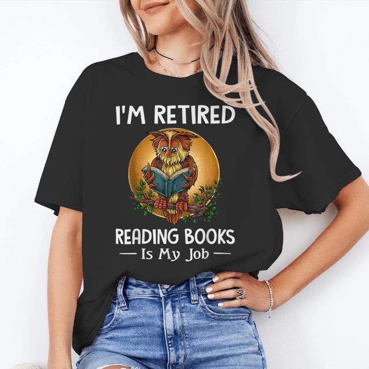 Owl I'm Retired Reading Books Is My Job Unisex T-Shirt
