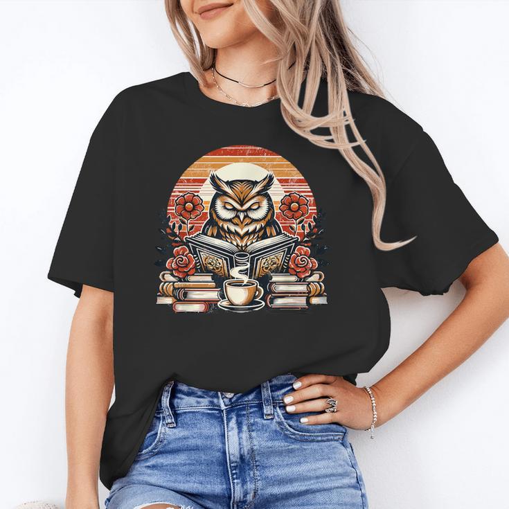 Owl Reading Books Book Library Bookworm Unisex T-Shirt