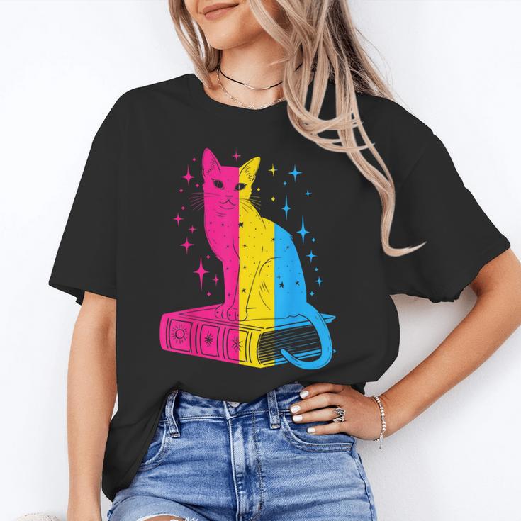 Pansexual Pride Celestial Cat Sitting Book LGBTQ Pan Colors Men Women Unisex T-Shirt Pansexual Pride Celestial Cat Sitting Book LGBTQ Pan Colors Men Women Unisex T-Shirt