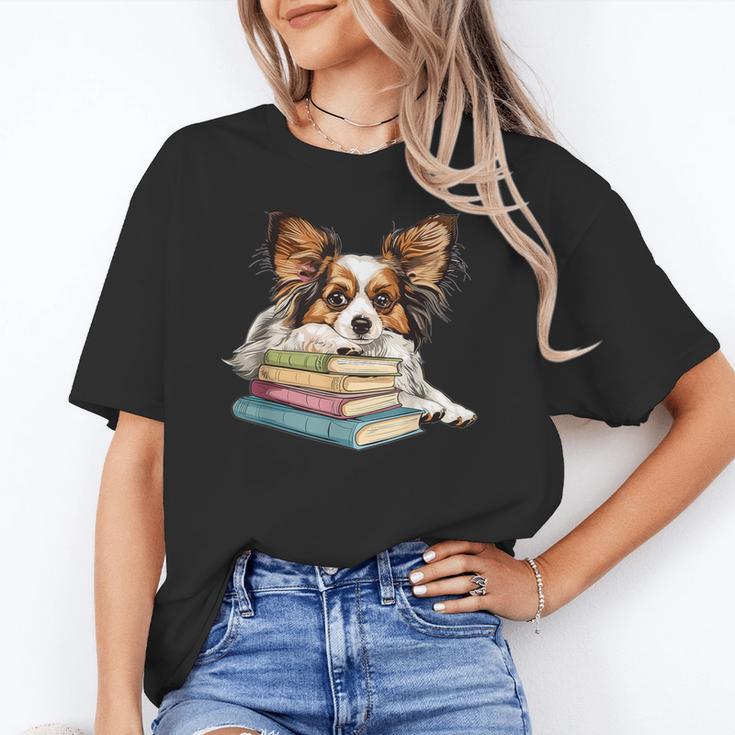 Papillon Books Reading Dog Breed Graphic For Men Women Kids Unisex T-Shirt Papillon Books Reading Dog Breed Graphic For Men Women Kids Unisex T-Shirt