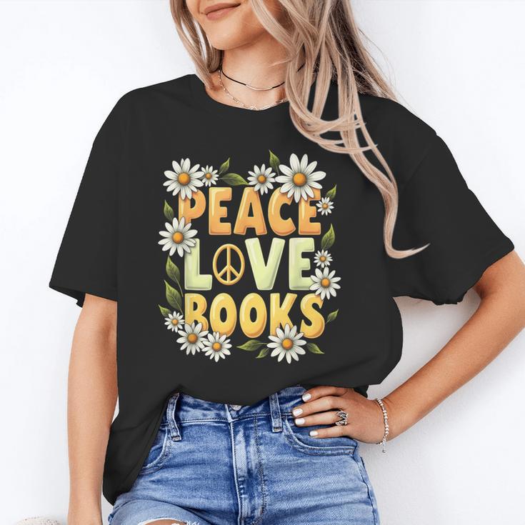 Peace Love Books Librarian Teacher Life Book Library Unisex T-Shirt
