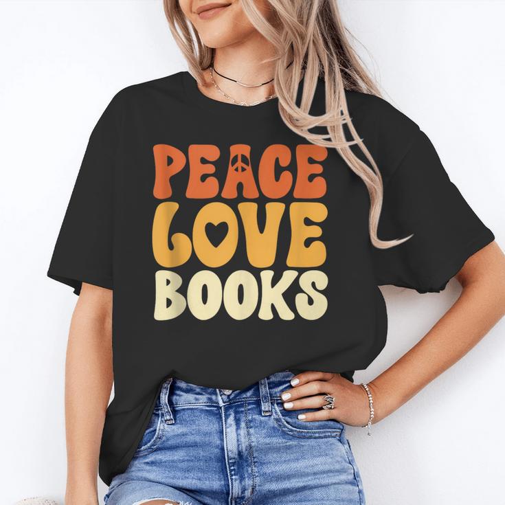 Peace Love Books Men Women Unisex T-Shirt