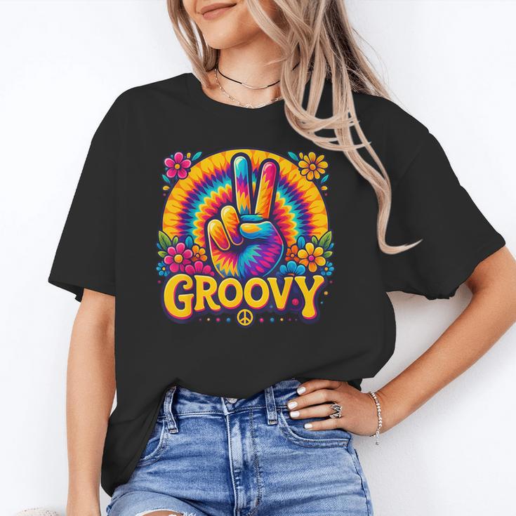 Peace Sign Groovy Vibes Costume Nostalgia Tie Dye Fashion Unisex T-Shirt