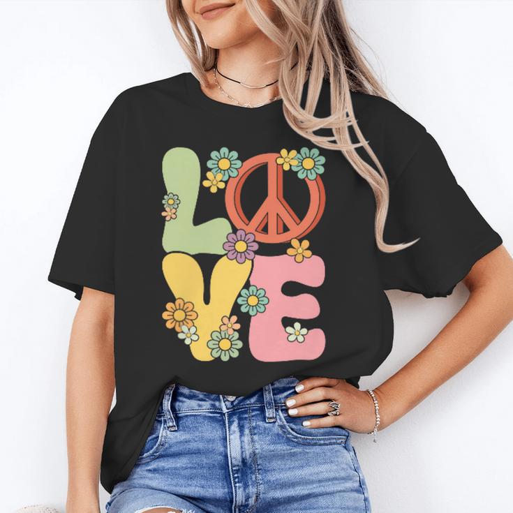 Peace Sign Love Groovy Vibes Costume Nostalgia 1980s Fashion Unisex T-Shirt