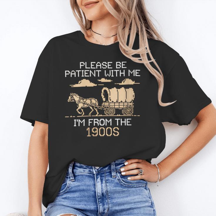 Please Be Patient I'm From The 1900s Retro Pixel Horse Wagon Unisex T-Shirt