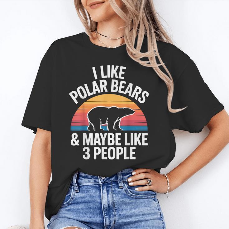 I Like Polar Bears Maybe 3 People Sarcastic Introvert Humor Unisex T-Shirt