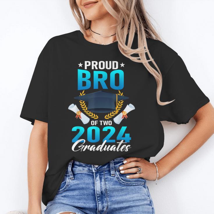 Proud Brother Of Two 2024 Graduates Twin Family Graduation Unisex T-Shirt