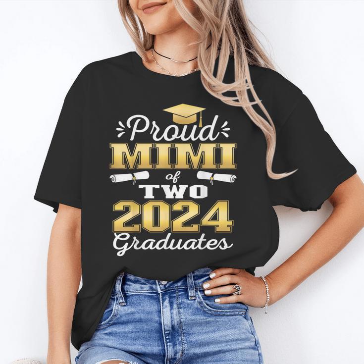 Proud Mimi Of Two 2024 Graduate Class 2024 Graduation Family Unisex T-Shirt