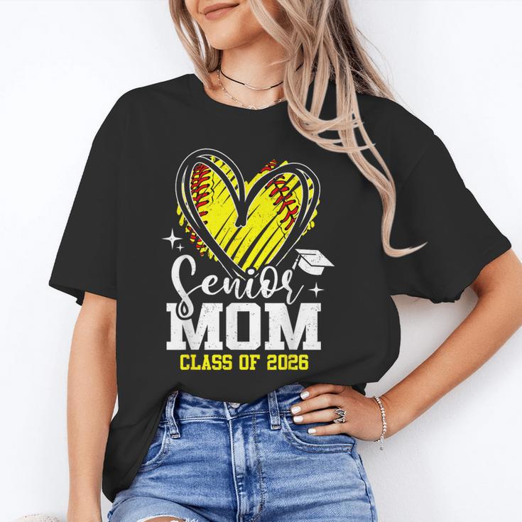 Proud Senior Mom Class Of 2026 Softball Graduation Heart Unisex T-Shirt