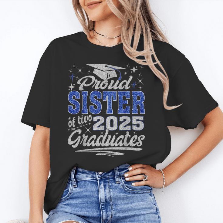 Proud Sister Of Two Class Of 2025 Graduates Twins Graduation Unisex T-Shirt