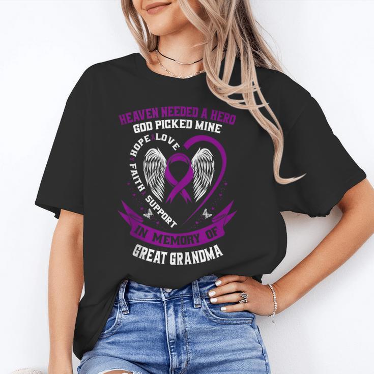 Purple In Memory Great Grandma Pancreatic Cancer Awareness Unisex T-Shirt Purple In Memory Great Grandma Pancreatic Cancer Awareness Unisex T-Shirt