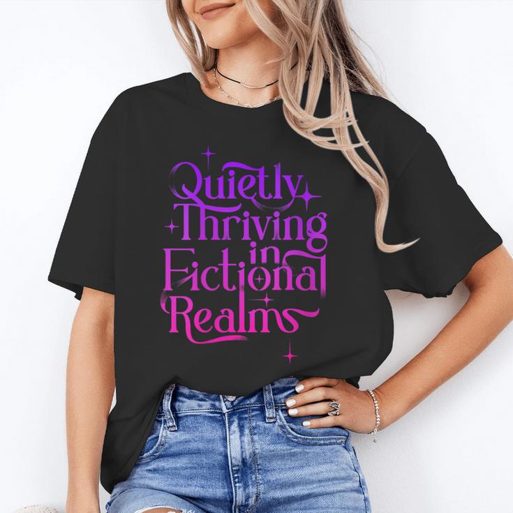 Quietly Thriving In Fictional Realms Book Lovers Unisex T-Shirt