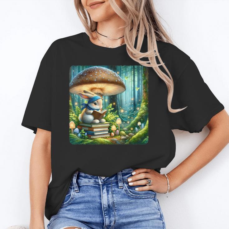Rabbit Reading Book Under Large Mushroom Easter Bandana Unisex T-Shirt Rabbit Reading Book Under Large Mushroom Easter Bandana Unisex T-Shirt