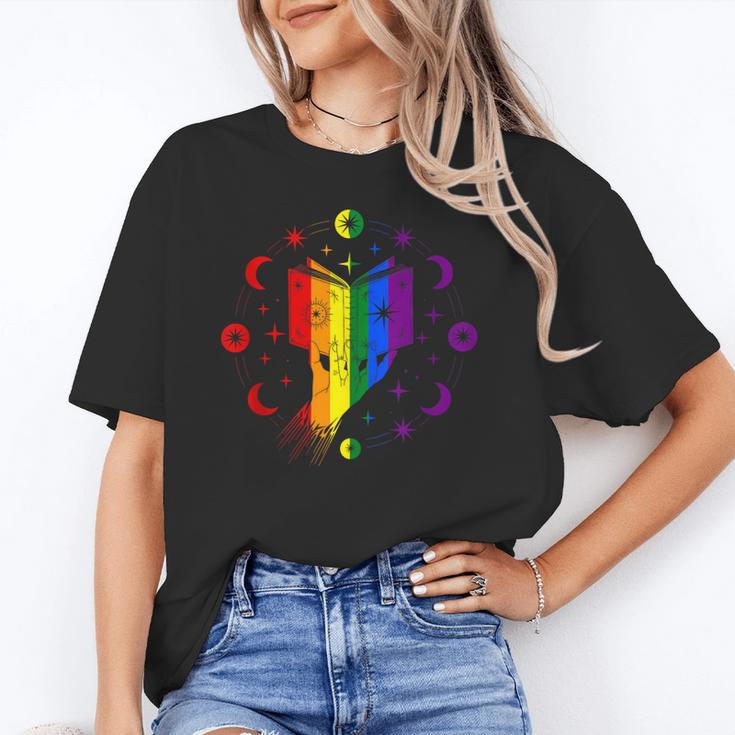 Rainbow Book With Stars And Moon Phases Gay Pride LGBT Unisex T-Shirt Rainbow Book With Stars And Moon Phases Gay Pride LGBT Unisex T-Shirt