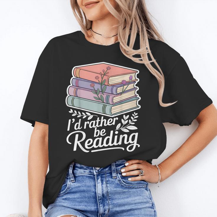 Rather Be Reading Book Lover Stack Unisex T-Shirt