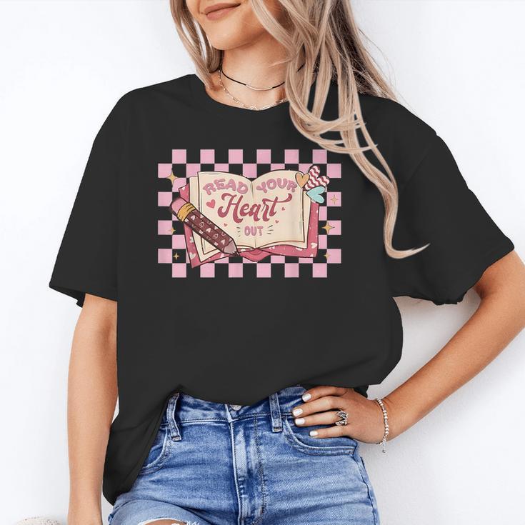 Read Your Heart Out Valentine Reading Book Teacher Student Unisex T-Shirt