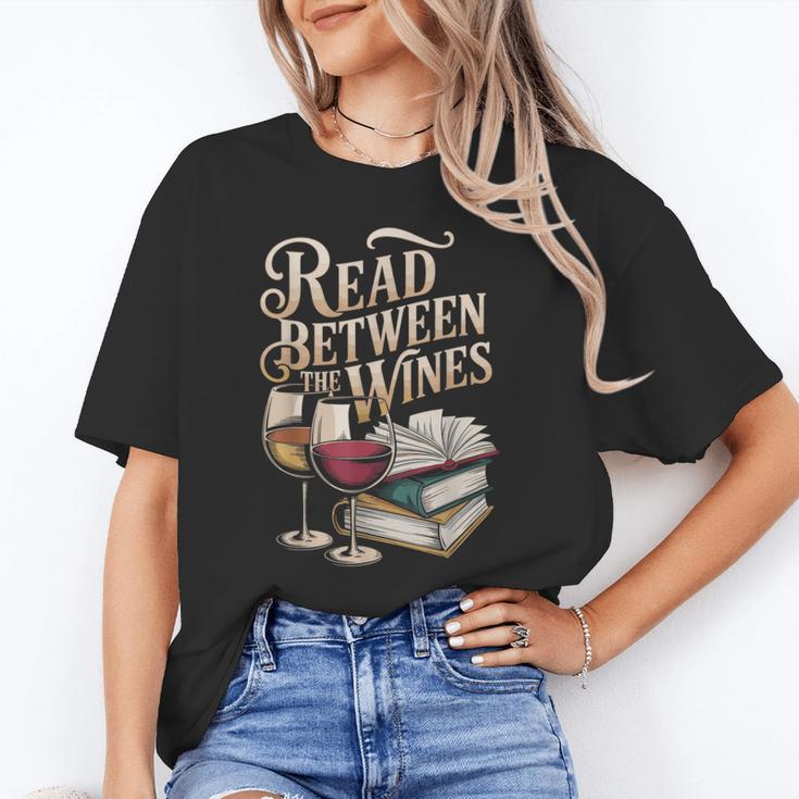 Read Between The Wines Vintage Book Lovers Wine Reading Unisex T-Shirt