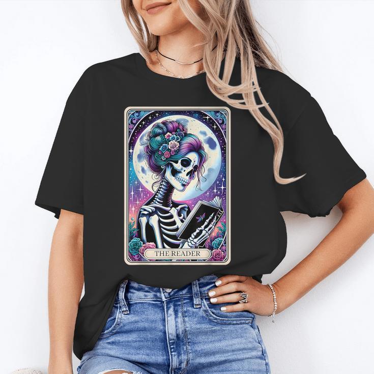 The Reader Tarot Card Reading Skeleton Skull Book Lover Unisex T-Shirt
