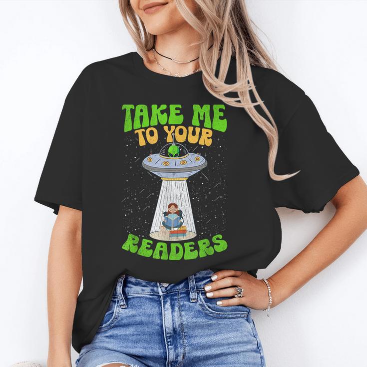 Take Me To Your Readers Alien Book Reading Bookaholic Unisex T-Shirt Take Me To Your Readers Alien Book Reading Bookaholic Unisex T-Shirt