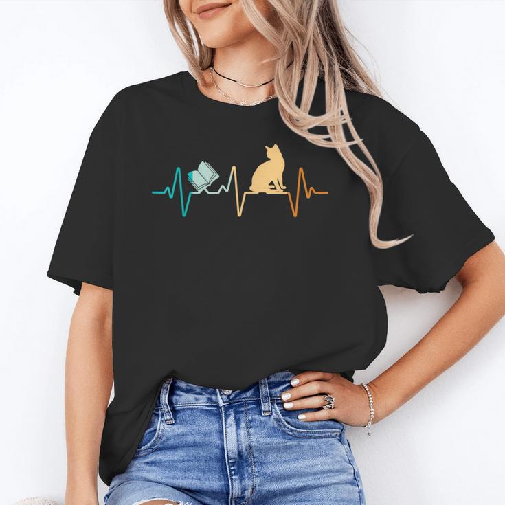 Reading Cat Heartbeat Book & Cat Lover Unisex T-Shirt Reading Cat Heartbeat Book & Cat Lover Unisex T-Shirt