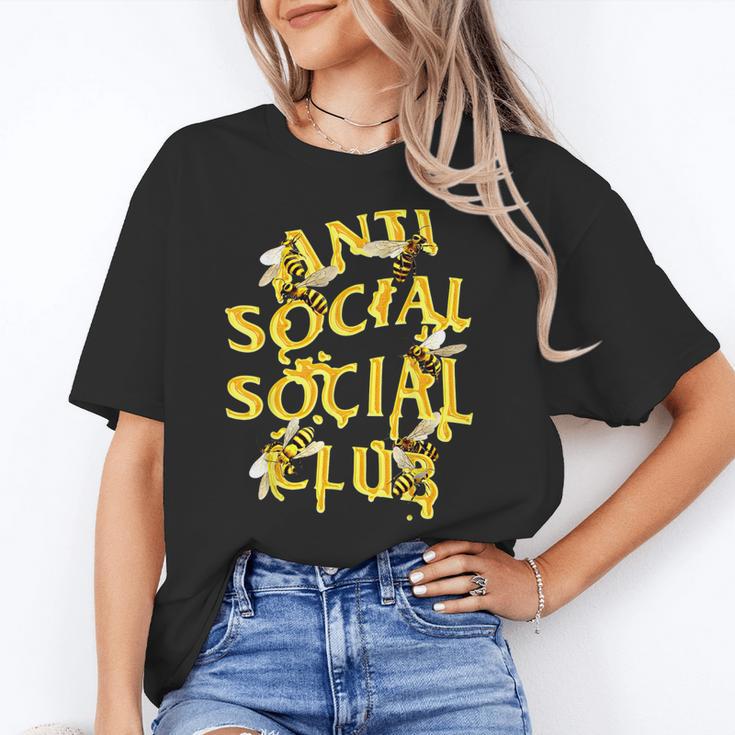 Retro Anti Social Club Bees Introvert Women Men Unisex T-Shirt