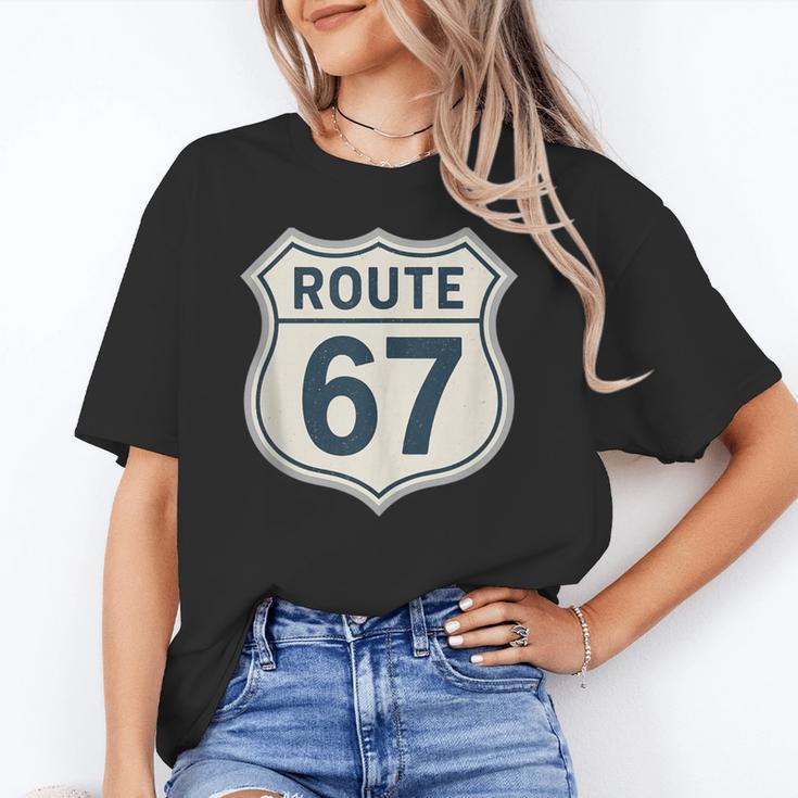 Retro Route 67 Highway Sign Vintage Road Nostalgia Unisex T-Shirt Retro Route 67 Highway Sign Vintage Road Nostalgia Unisex T-Shirt