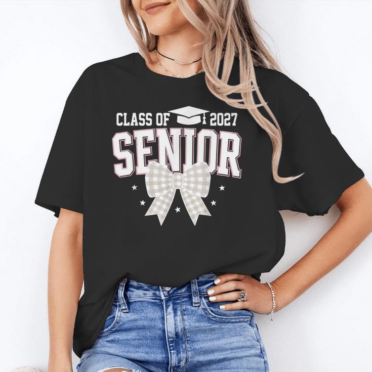 Retro Senior 2027 Girl Coquette Bow Class Of 2027 Graduation Unisex T-Shirt