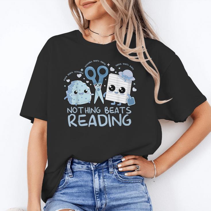 Rock Paper Scissors Nothing Beats Reading Book Lover Unisex T-Shirt
