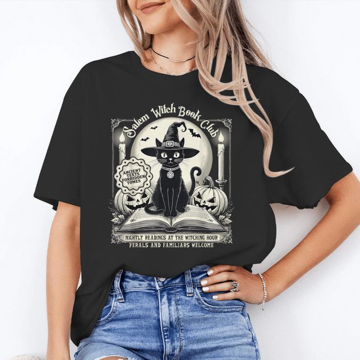 Salem Witch Book Club Vintage Halloween Cat Book Lover Unisex T-Shirt
