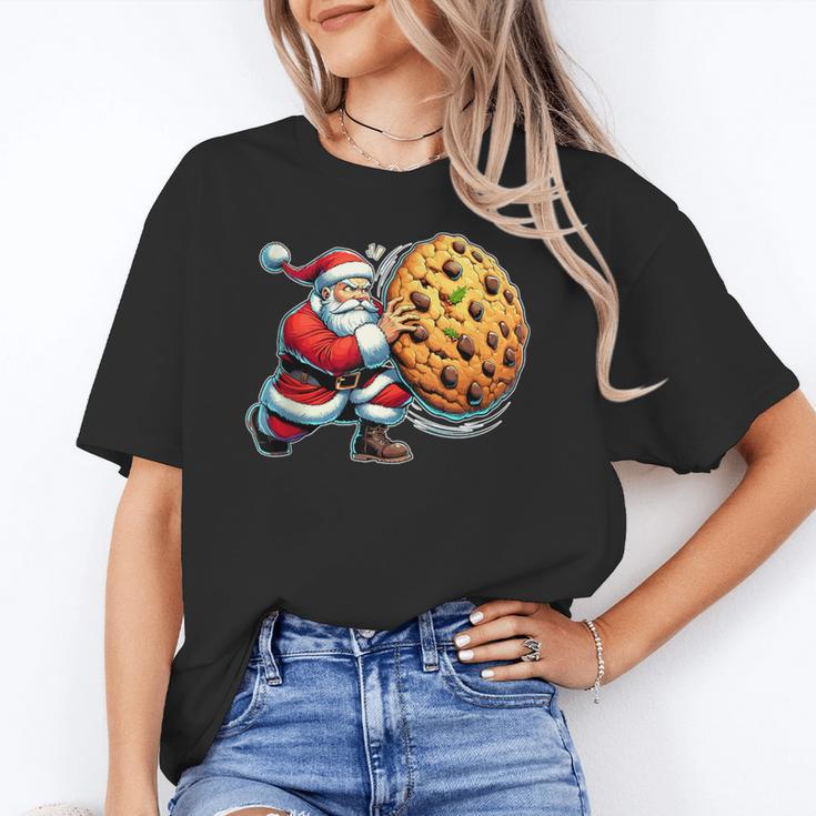 Santa Holding Cookie Xmas Baker Introvert Christmas Unisex T-Shirt Santa Holding Cookie Xmas Baker Introvert Christmas Unisex T-Shirt