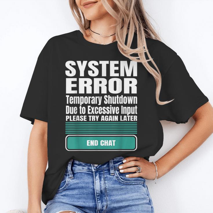 Sarcastic Apparel For Antisocial Introverts System Error Unisex T-Shirt Sarcastic Apparel For Antisocial Introverts System Error Unisex T-Shirt