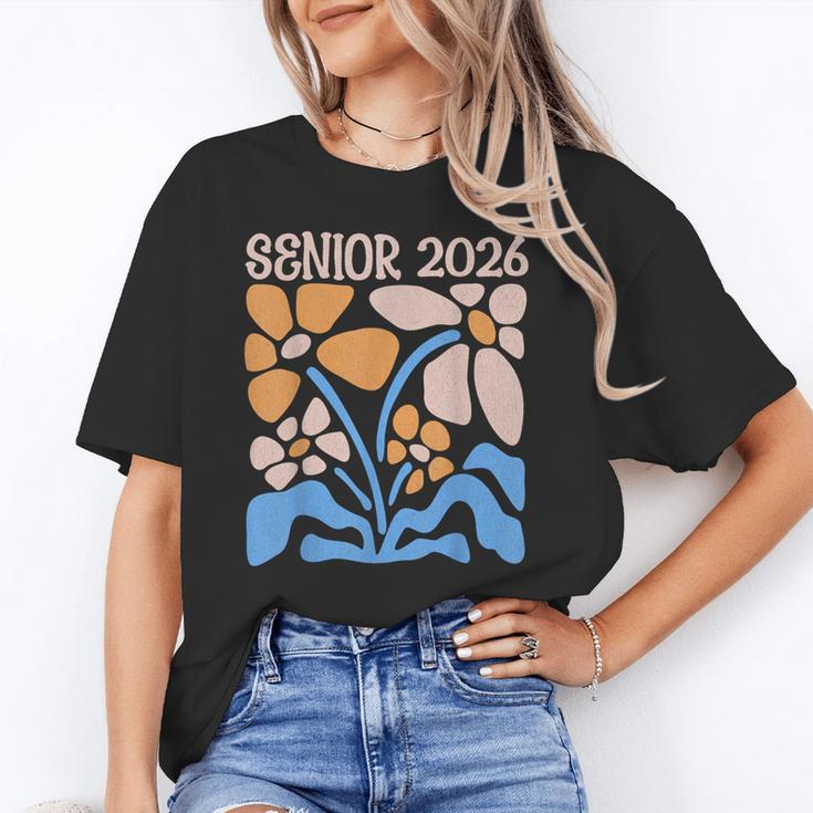 Senior 2026 Retro Groovy Flowers Graduation Unisex T-Shirt