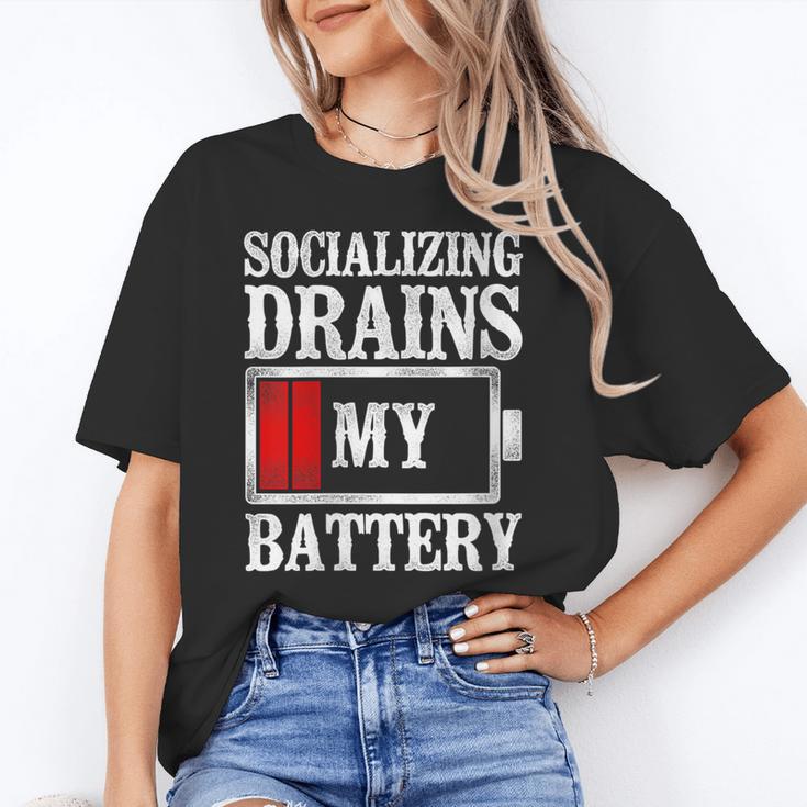 Socializing Drains My Battery Introvert Unisex T-Shirt Socializing Drains My Battery Introvert Unisex T-Shirt