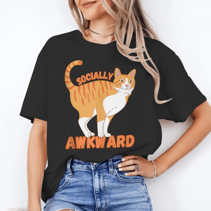 SOCIALLY AWKWARD FUNNY CAT ANTISOCIAL INTROVERT WEIRD Unisex T-Shirt