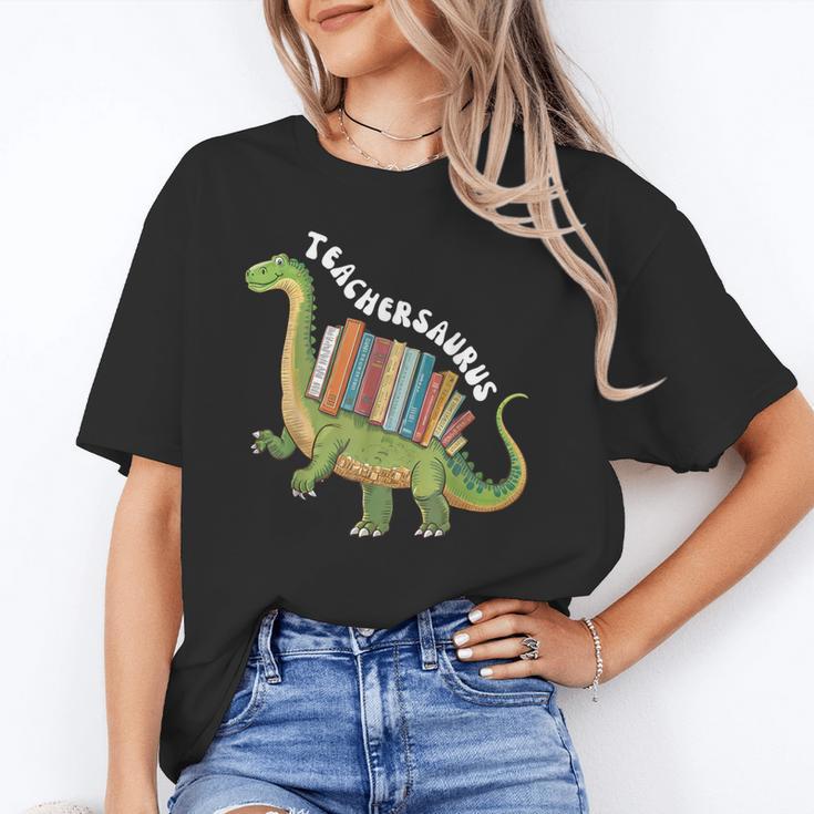 Teachersaurus Dinosaur Teachers Dino Reading Book Librarian Unisex T-Shirt