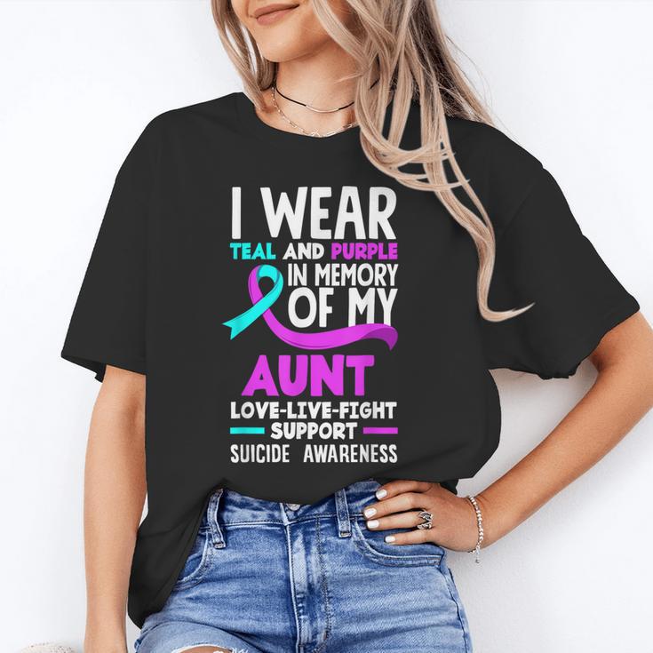 Teal & Purple In Memory Of My Aunt Suicide Prevention Unisex T-Shirt Teal & Purple In Memory Of My Aunt Suicide Prevention Unisex T-Shirt