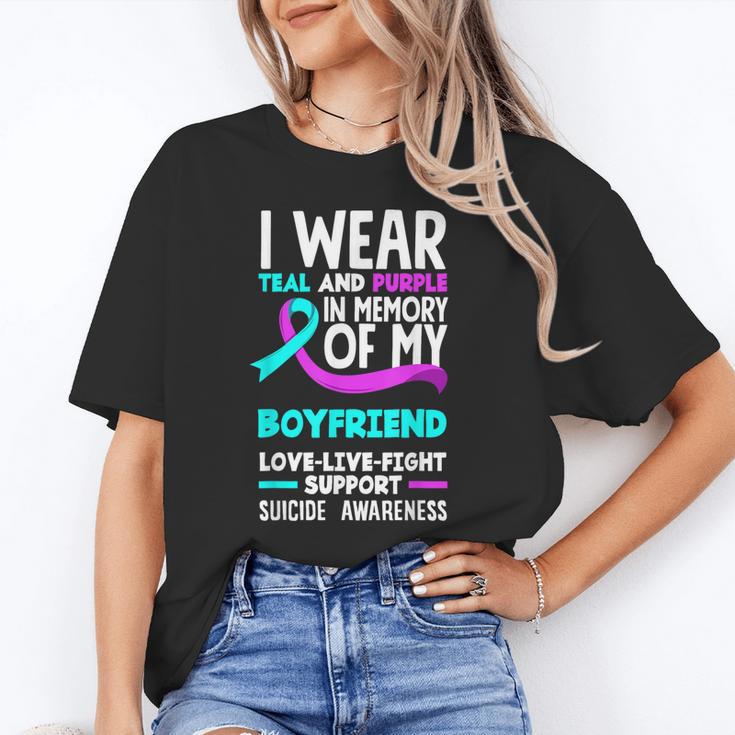 Teal & Purple In Memory Of My Boyfriend Suicide Prevention Unisex T-Shirt