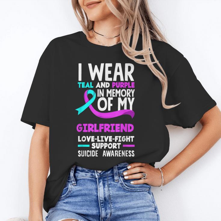 Teal & Purple In Memory Of My Girlfriend Suicide Prevention Unisex T-Shirt Teal & Purple In Memory Of My Girlfriend Suicide Prevention Unisex T-Shirt