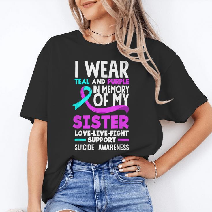 Teal & Purple In Memory Of My Sister Suicide Prevention Unisex T-Shirt Teal & Purple In Memory Of My Sister Suicide Prevention Unisex T-Shirt