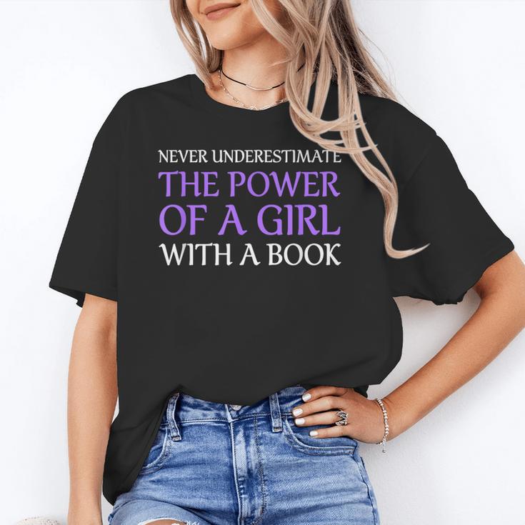 Never Underestimate Girl With A Book Women Inspiration Quote Unisex T-Shirt