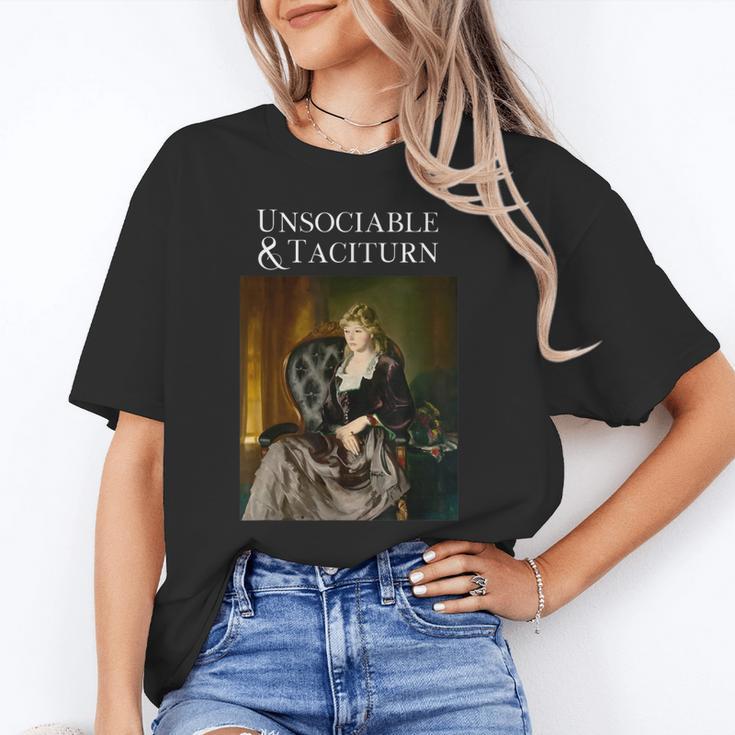 Unsociable And Taciturn Jane Austin Quote Book Classic Lit Unisex T-Shirt Unsociable And Taciturn Jane Austin Quote Book Classic Lit Unisex T-Shirt