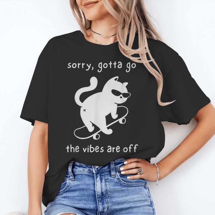 Vibes Are Off Cat Skateboard Introvert Sarcastic Humor Unisex T-Shirt Vibes Are Off Cat Skateboard Introvert Sarcastic Humor Unisex T-Shirt