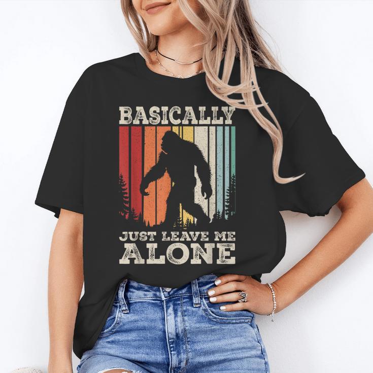 Vintage Basically Just Leave Me Alone Bigfoot Introverts Unisex T-Shirt