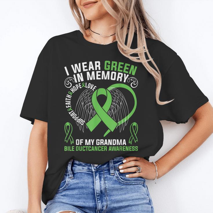 I Wear Green In Memory Of My Grandma Bile Duct Cancer Aware Unisex T-Shirt