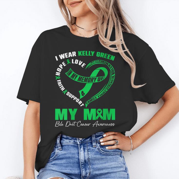 I Wear Kelly Green In My Memory Of My Mom Bile Duct Cancer Unisex T-Shirt
