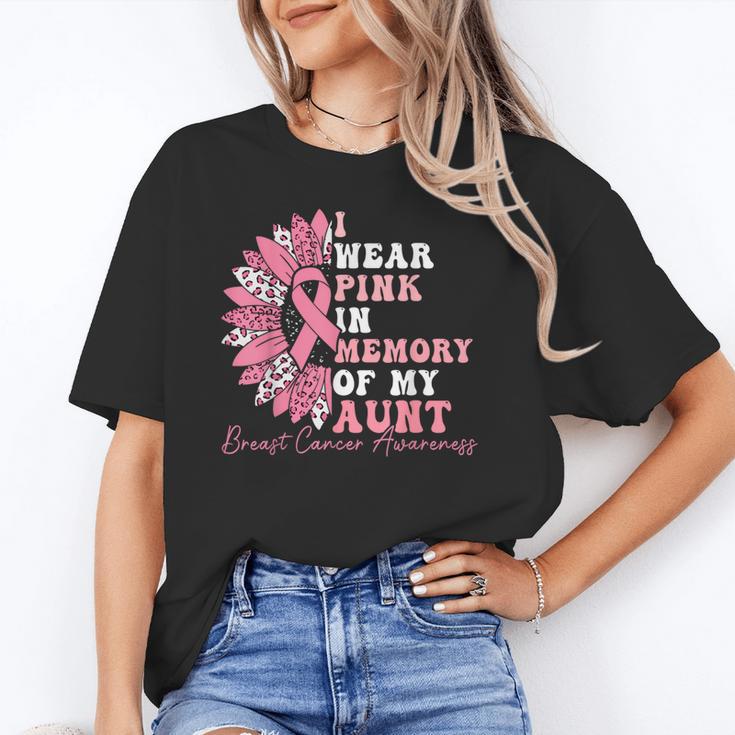 I Wear Pink In Memory Of My Aunt Breast Cancer Pink Ribbon Unisex T-Shirt I Wear Pink In Memory Of My Aunt Breast Cancer Pink Ribbon Unisex T-Shirt