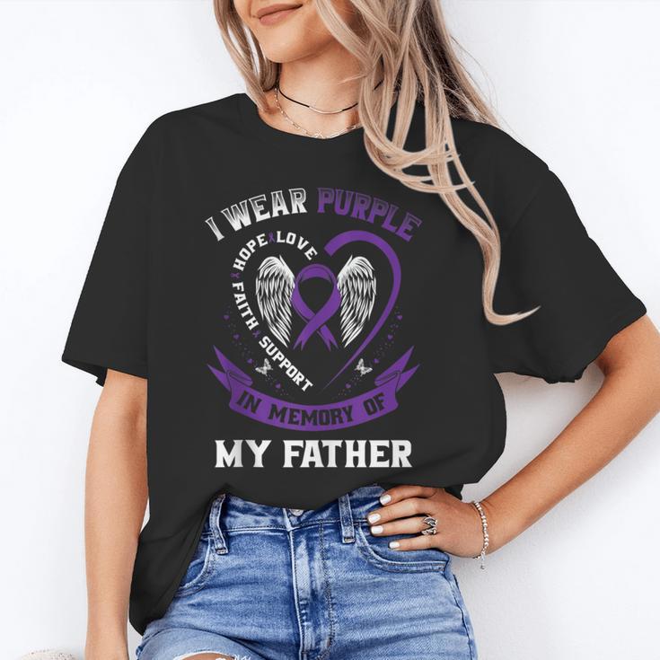 I Wear Purple In Memory Of My Father Alzheimers Awareness Unisex T-Shirt I Wear Purple In Memory Of My Father Alzheimers Awareness Unisex T-Shirt