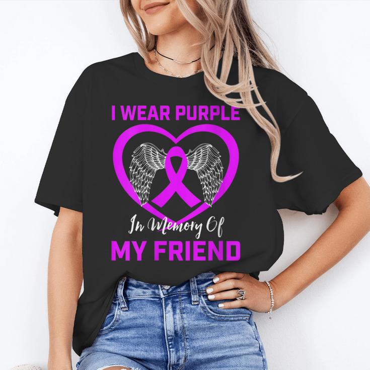 I Wear Purple In Memory Of Friend Alzheimers Heart Graphic Unisex T-Shirt I Wear Purple In Memory Of Friend Alzheimers Heart Graphic Unisex T-Shirt