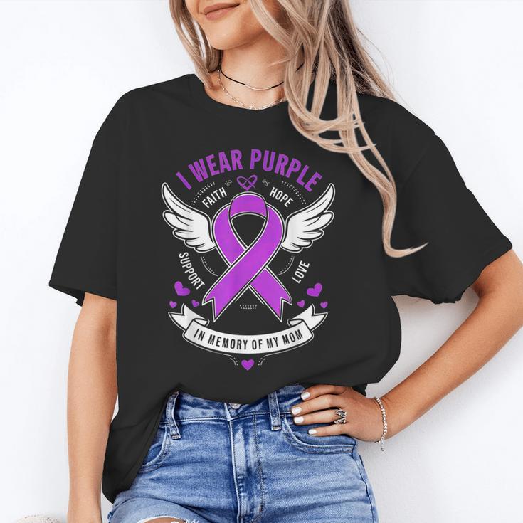 I Wear Purple In Memory Of My Mom Alzheimers Awarenesss Unisex T-Shirt